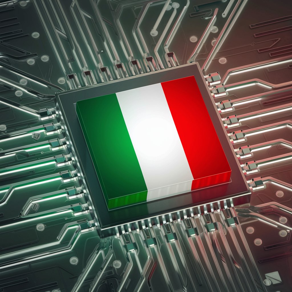 Microchip/Semiconduttore per l'AI con i colori dell'Italia