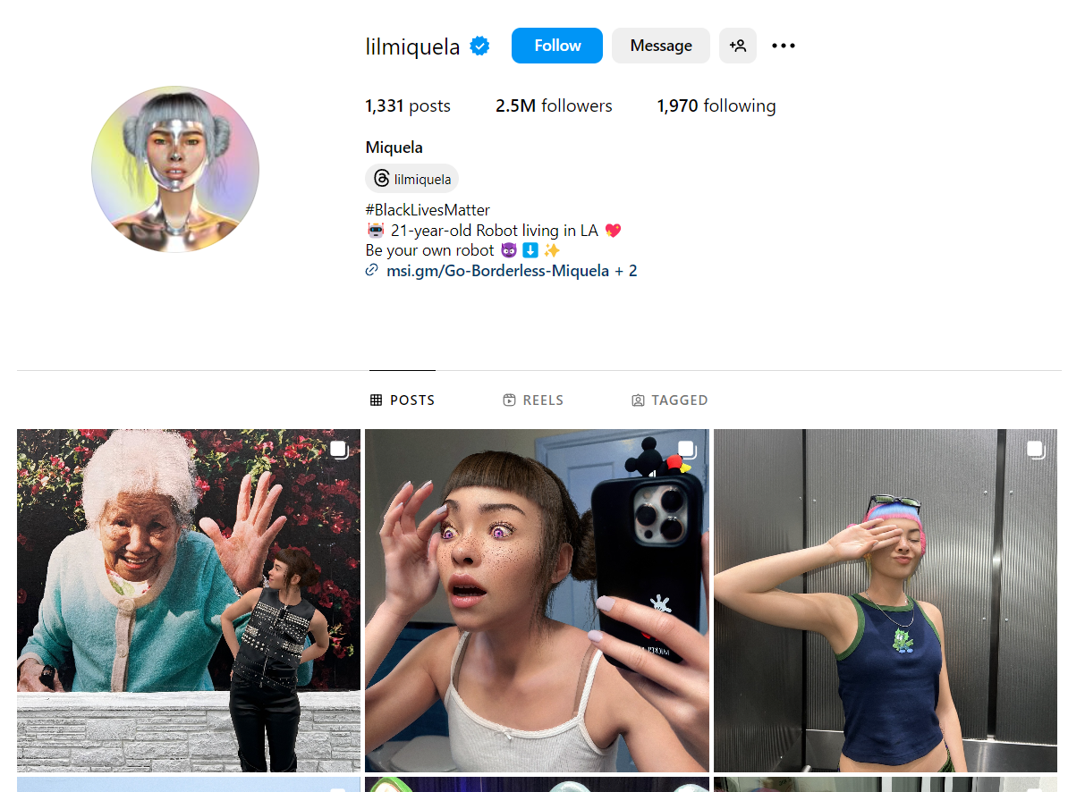 LilMiquela VIRTUAL Influencer