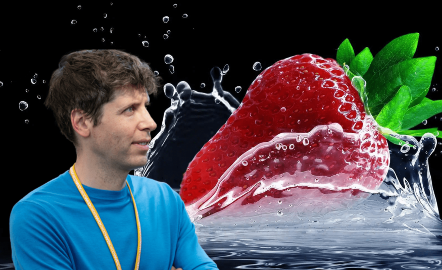 OpenAI's CEO Sam Altman with a strawberry