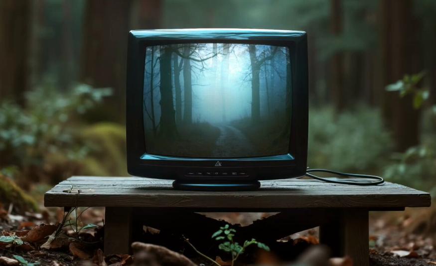 Un televisore nel bosco, simbolo di Black Forest Labs